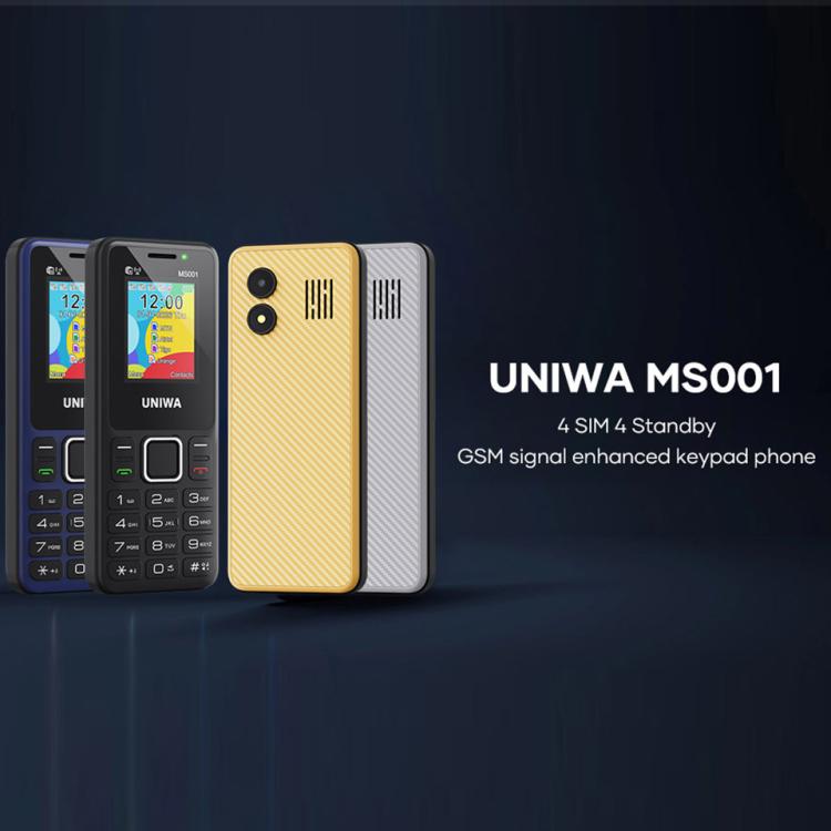 UNIWA MS001 Keypad Phone, 1.77 inch Spreadtrum SC6531CA, Network: 2G, 4 SIM 4 Standby, 21 Keys, EU Plug, US Plug, UK Plug, AU Plug
