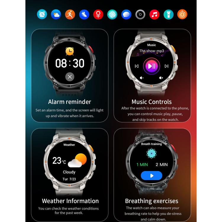 QS10 1.7 inch BT5.2 Sports Smart Watch, Support Sleep / Heart Rate / Blood Pressure Health Monitor