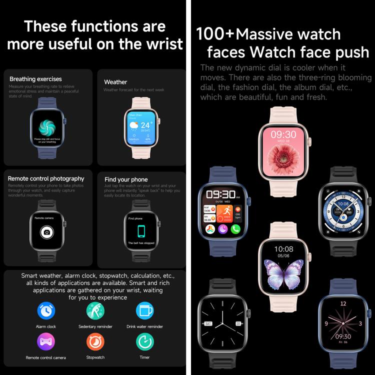 QS12 1.83 inch BT5.3 Sports Smart Watch, Support Sleep / Heart Rate / Blood Oxygen Health Monitor