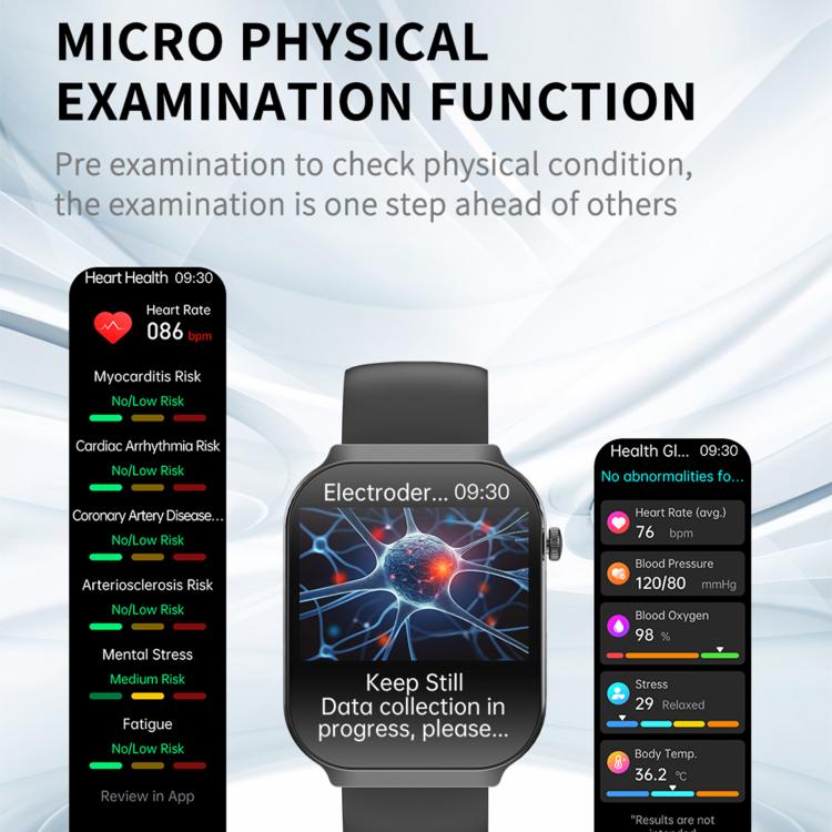 QS21 2.2 inch BT5.3 Sports Smart Watch, Support Sleep / Heart Rate / Blood Oxygen / Blood Pressure / HRV Health Monitor