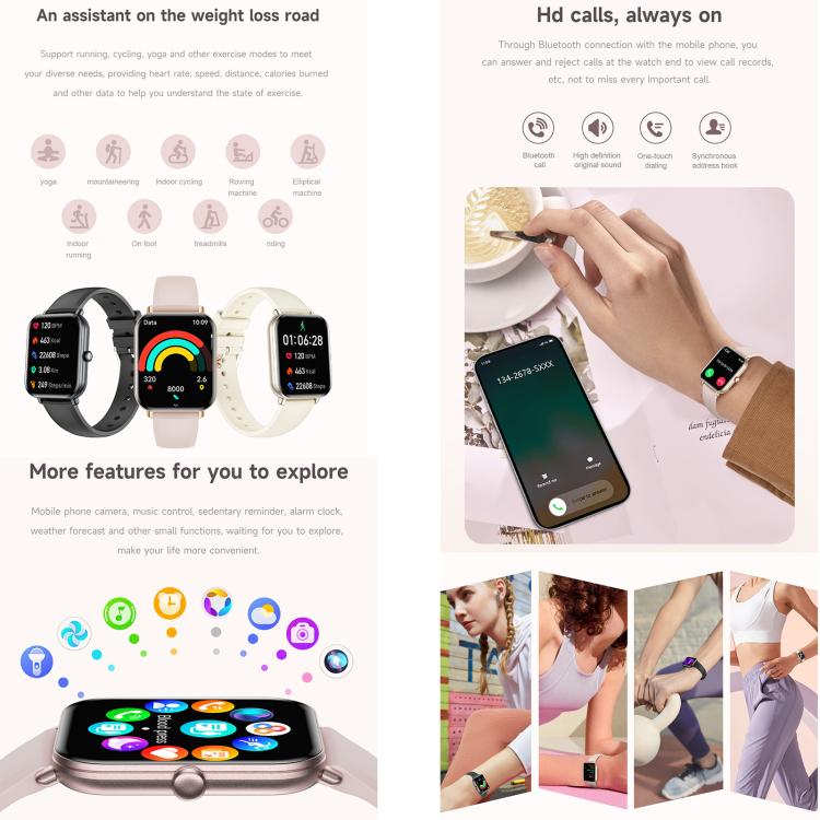QS01 Pro 1.75-inch Smart Watch, Support Heart Rate, Blood Pressure, Blood Oxygen