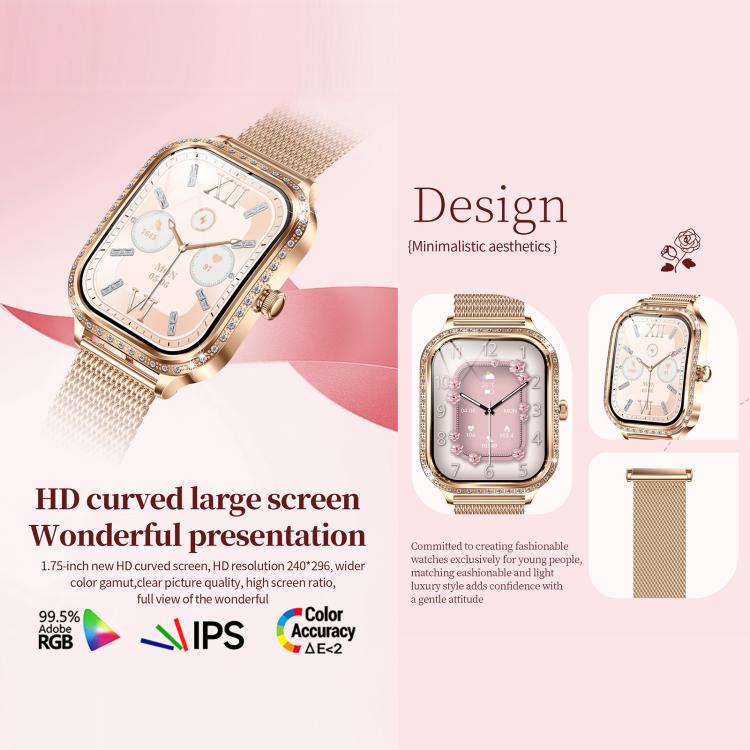 QS01 1.75-inch Smart Watch, Support Heart Rate, Blood Pressure, Blood Oxygen