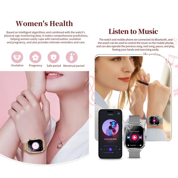 QS01 1.75-inch Smart Watch, Support Heart Rate, Blood Pressure, Blood Oxygen