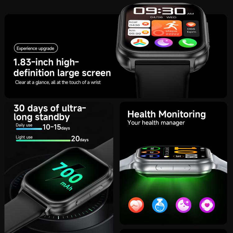 T15 1.83-inch TFT Display IP67 Smart Sports Watch Built-in Health Monitoring