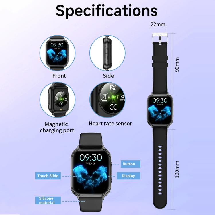 T15 1.83-inch TFT Display IP67 Smart Sports Watch Built-in Health Monitoring