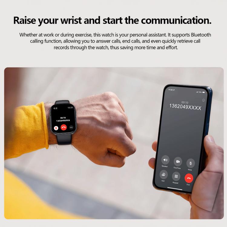 QS15 1.88 inch HD TFT Screen Smart Watch, Support Health Monitoring, Multiple Sports Modes