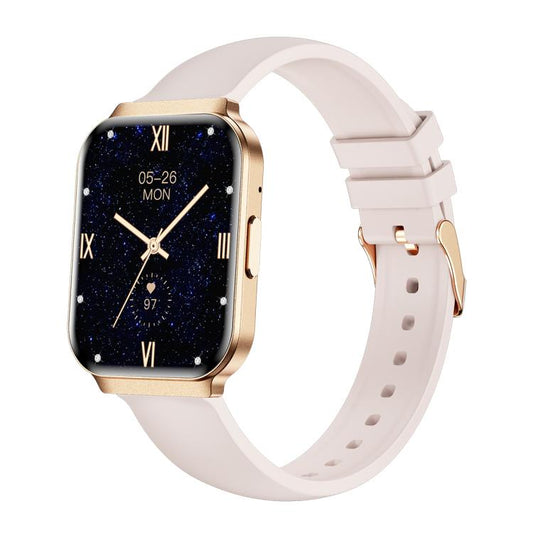 QS06 1.75 inch Square Screen Ultra-Thin Smart Calling Watch, Support Health Monitoring, Gold Silicone Strap, Pink Silicone Strap, Starlight Silicone Strap, Dark Gray Silicone Strap, Dark Gray Steel Strap, Gold Steel Strap