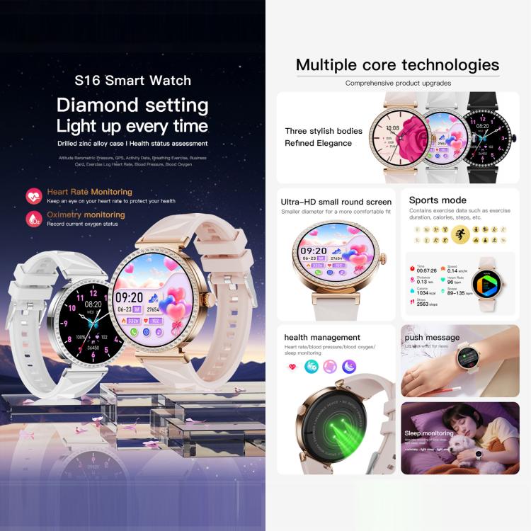 Y31 / S16 1.27 inch Smart Watch with Bluetooth Call, Heart Rate Monitor, Blood Oxygen, Sports Modes, GPS Altimeter, Fitness Tracker