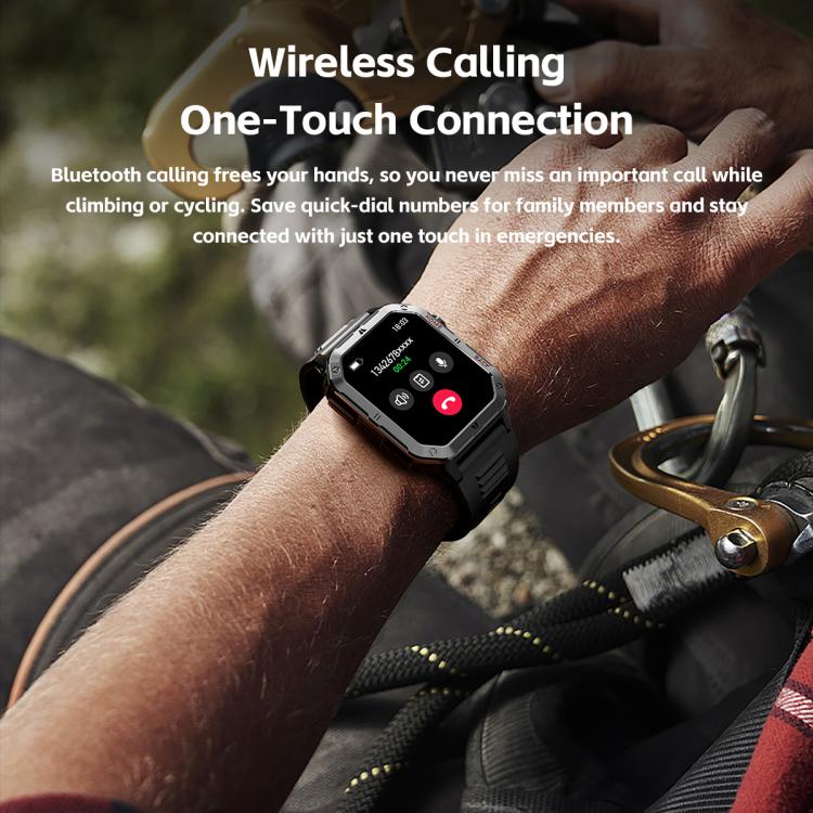MT62 2.01-inch IPS Display Outdoor Adventures Smart Watch with 1000mAh Battery & Flashlight