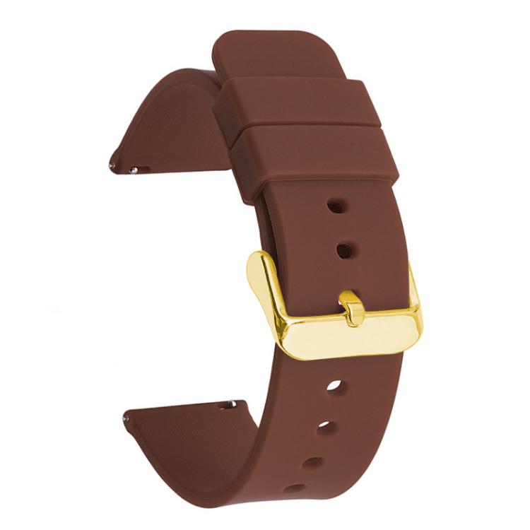 xDfind Stainless Steel Gold Pin Buckle Solid Color Silicone Waterproof Watch Band, 10mm, 12mm, 14mm, 15mm