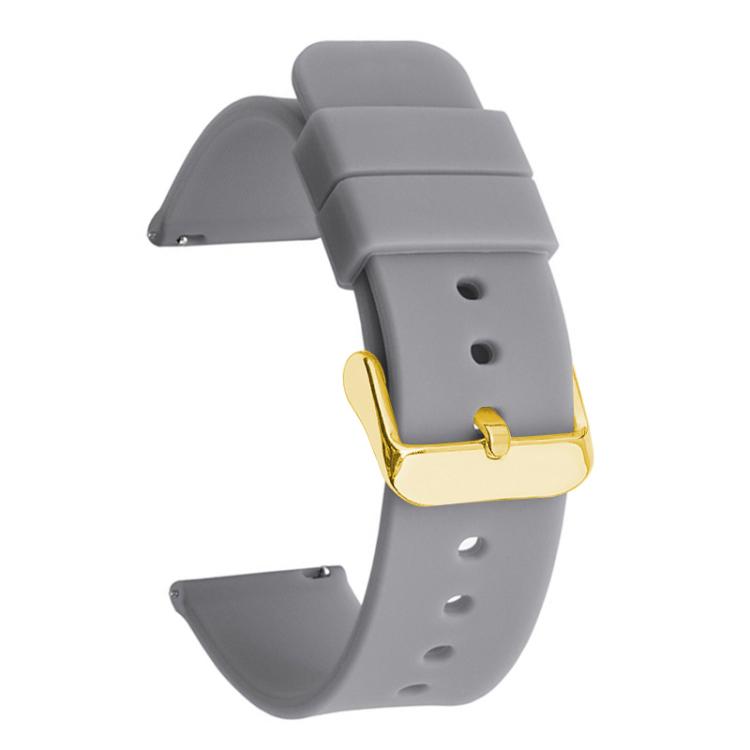 xDfind Stainless Steel Gold Pin Buckle Solid Color Silicone Waterproof Watch Band, 16mm, 18mm, 19mm
