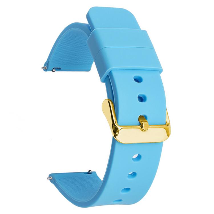 xDfind Stainless Steel Gold Pin Buckle Solid Color Silicone Waterproof Watch Band, 16mm, 18mm, 19mm