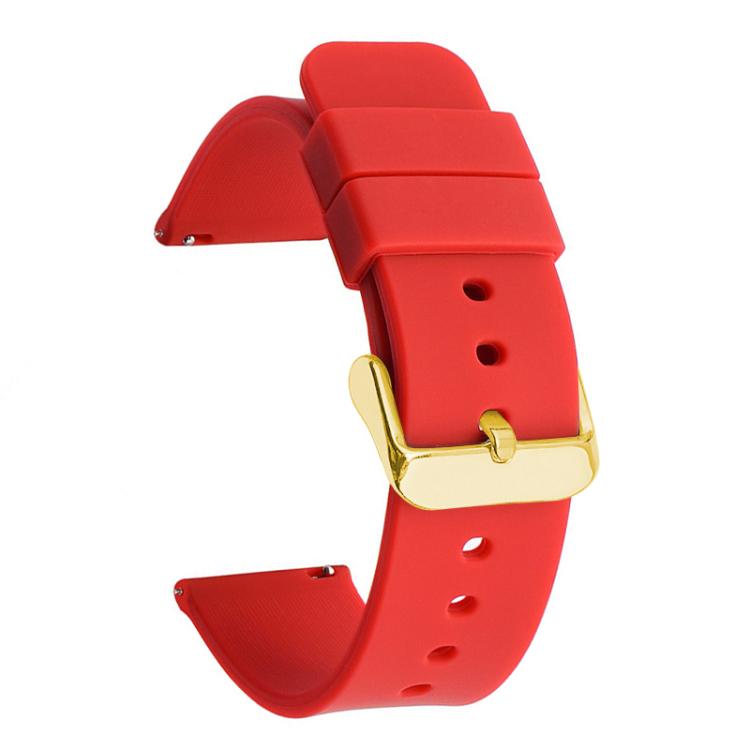 xDfind Stainless Steel Gold Pin Buckle Solid Color Silicone Waterproof Watch Band, 20mm, 21mm, 22mm