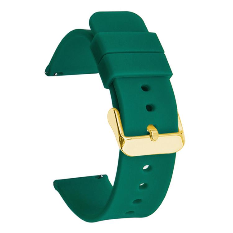 xDfind Stainless Steel Gold Pin Buckle Solid Color Silicone Waterproof Watch Band, 20mm, 21mm, 22mm