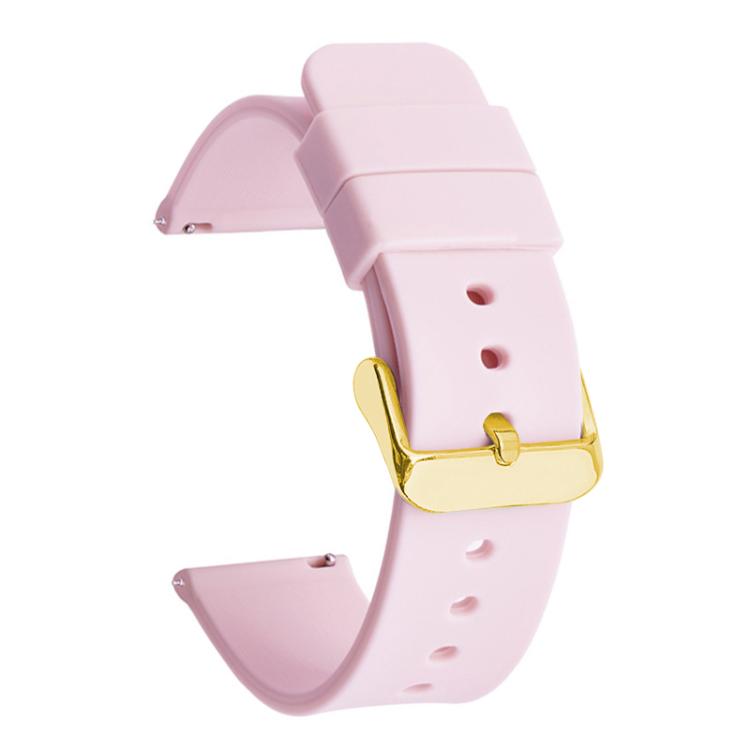 xDfind Stainless Steel Gold Pin Buckle Solid Color Silicone Waterproof Watch Band, 20mm, 21mm, 22mm