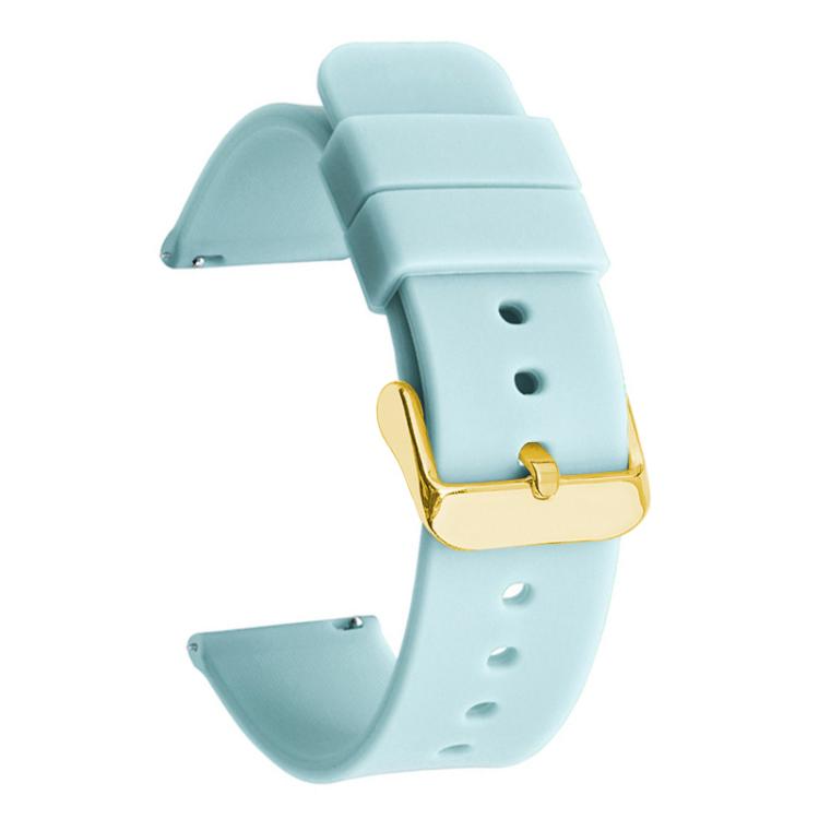 xDfind Stainless Steel Gold Pin Buckle Solid Color Silicone Waterproof Watch Band, 20mm, 21mm, 22mm