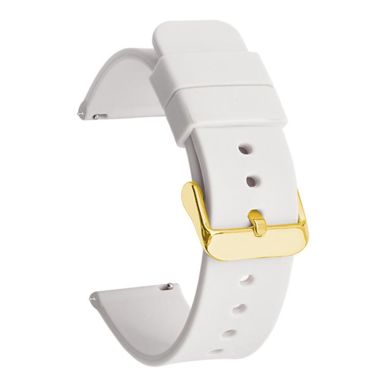 xDfind Stainless Steel Gold Pin Buckle Solid Color Silicone Waterproof Watch Band, 20mm, 21mm, 22mm