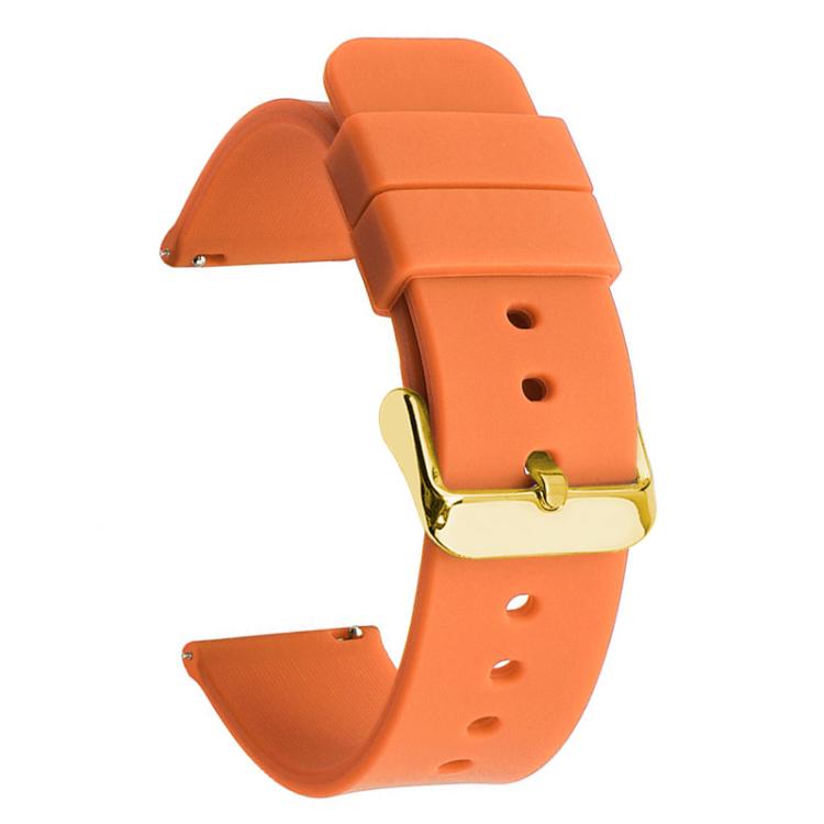 xDfind Stainless Steel Gold Pin Buckle Solid Color Silicone Waterproof Watch Band, 20mm, 21mm, 22mm