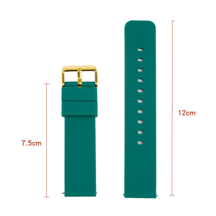 xDfind Stainless Steel Gold Pin Buckle Solid Color Silicone Waterproof Watch Band, 16mm, 18mm, 19mm