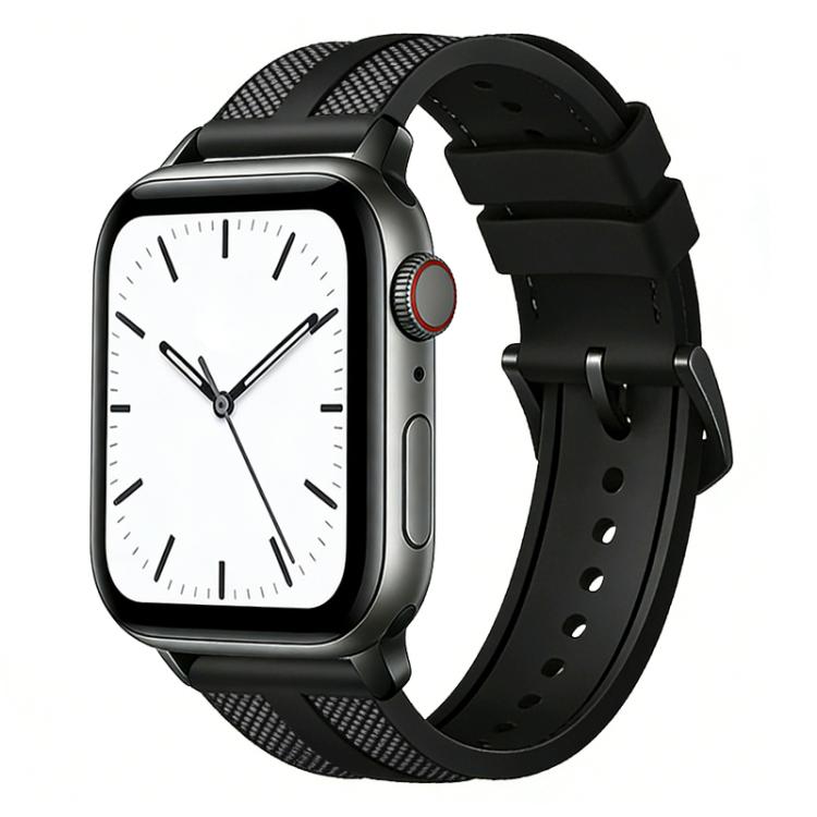 xDfind Flame Hybrid Nylon Braid Silicone Watch Band, For Apple Watch 42 / 44 / 45 / 46 / 49mm, For Apple Watch 38 / 40 / 41 / S11 42mm