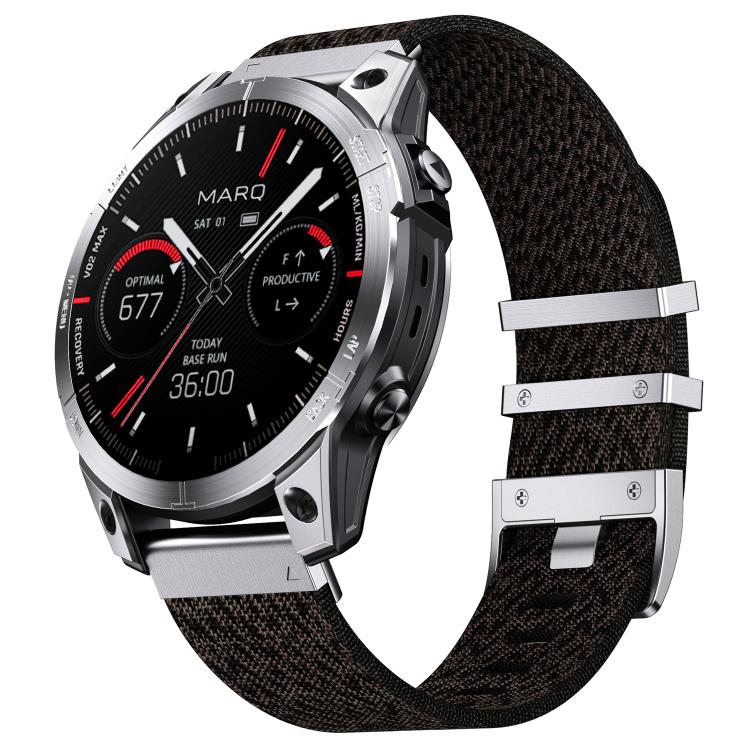 Quick Release Watch Connector Striped Nylon Watch Band, For Garmin 22mm