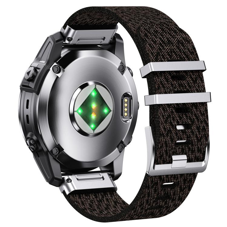 Quick Release Watch Connector Striped Nylon Watch Band, For Garmin 22mm