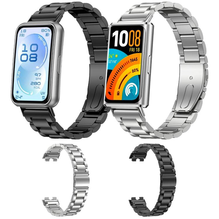 Three Beads Flat Buckle Titanium Alloy Watch Band, For Huawei Band 11 / Band 11 Pro