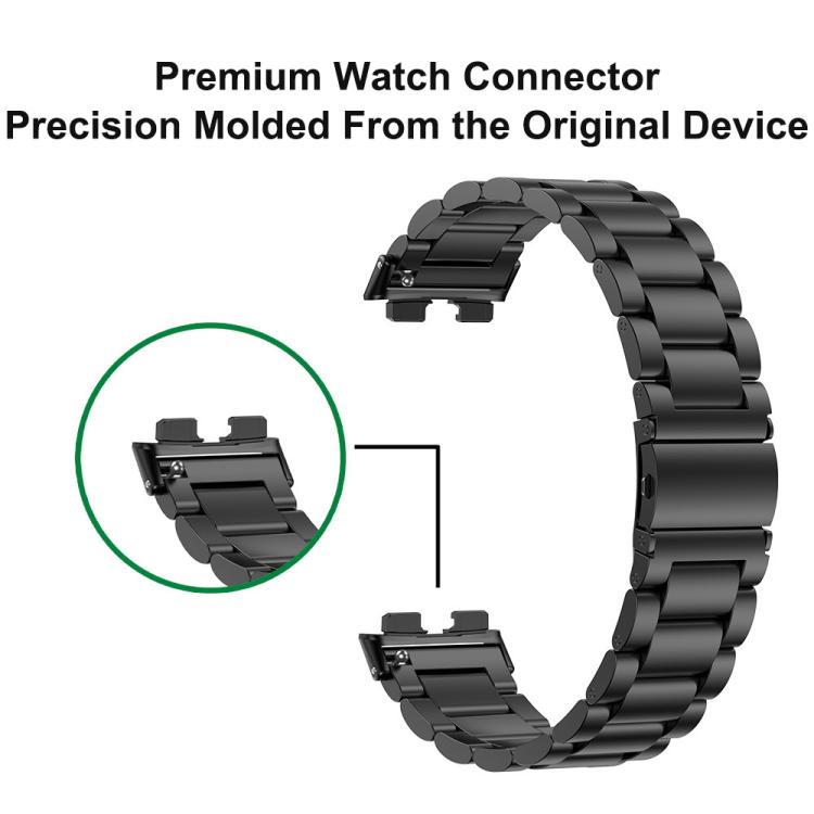 Three Beads Flat Buckle Titanium Alloy Watch Band, For Huawei Band 11 / Band 11 Pro
