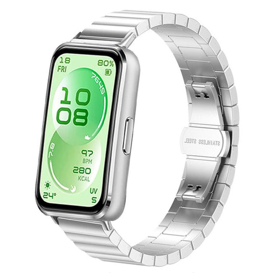 One Beads Butterfly Buckle Stainless Steel Watch Band, For Huawei Band 11 / Band 11 Pro