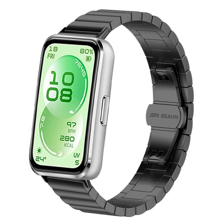 One Beads Butterfly Buckle Stainless Steel Watch Band, For Huawei Band 11 / Band 11 Pro