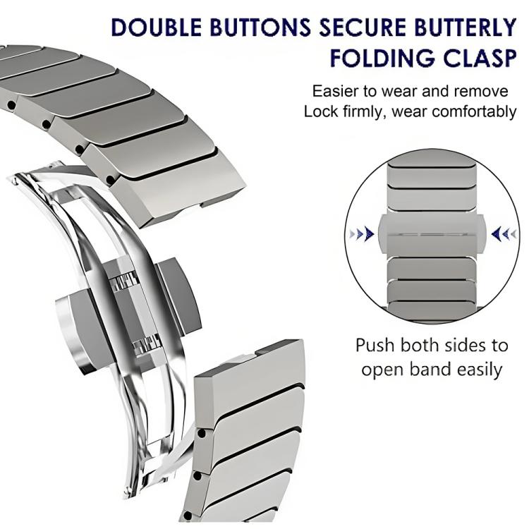 One Beads Butterfly Buckle Stainless Steel Watch Band, For Huawei Band 11 / Band 11 Pro