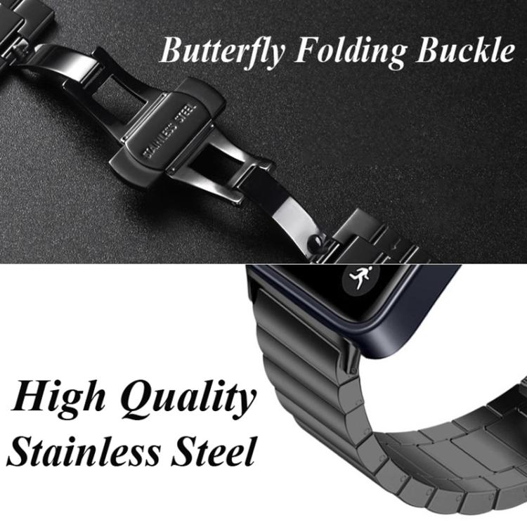 One Beads Butterfly Buckle Stainless Steel Watch Band, For Huawei Band 11 / Band 11 Pro