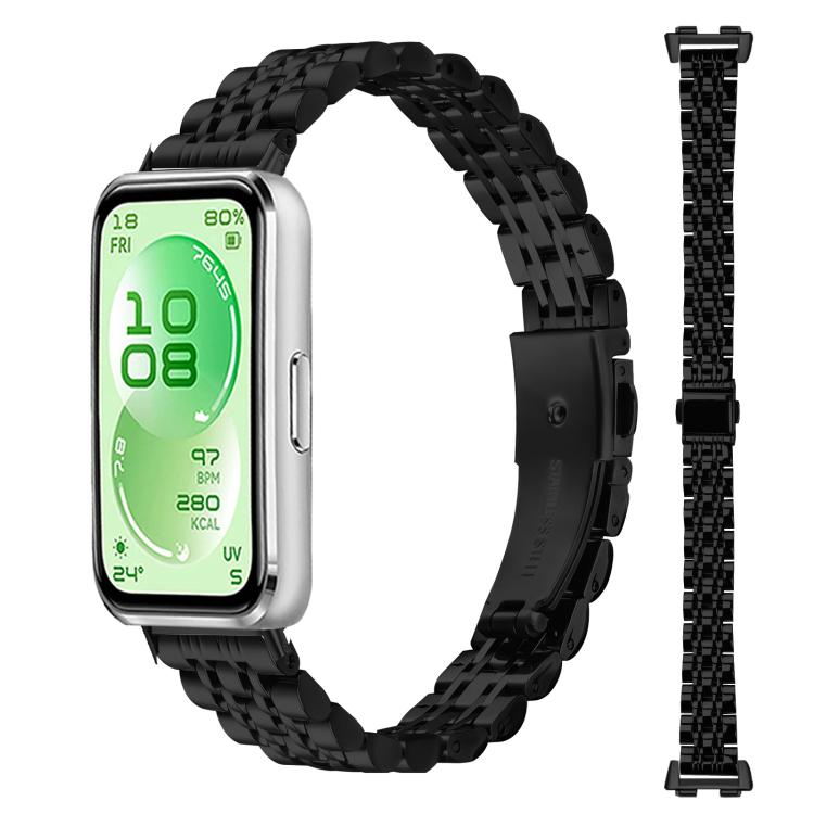Seven Beads Folding Buckle Stainless Steel Watch Band, For Huawei Band 11 / Band 11 Pro