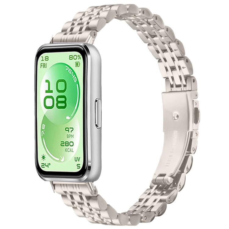 Seven Beads Folding Buckle Stainless Steel Watch Band, For Huawei Band 11 / Band 11 Pro