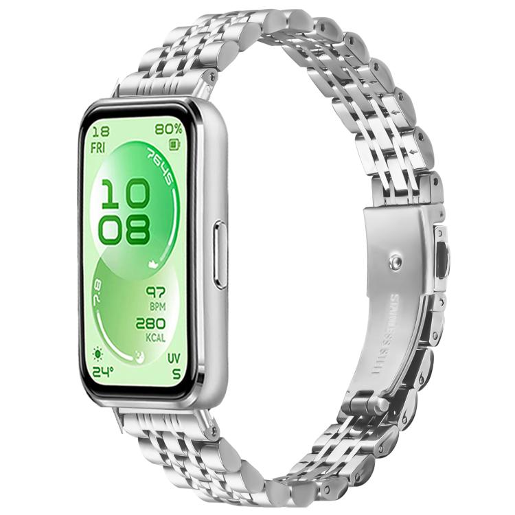 Seven Beads Folding Buckle Stainless Steel Watch Band, For Huawei Band 11 / Band 11 Pro