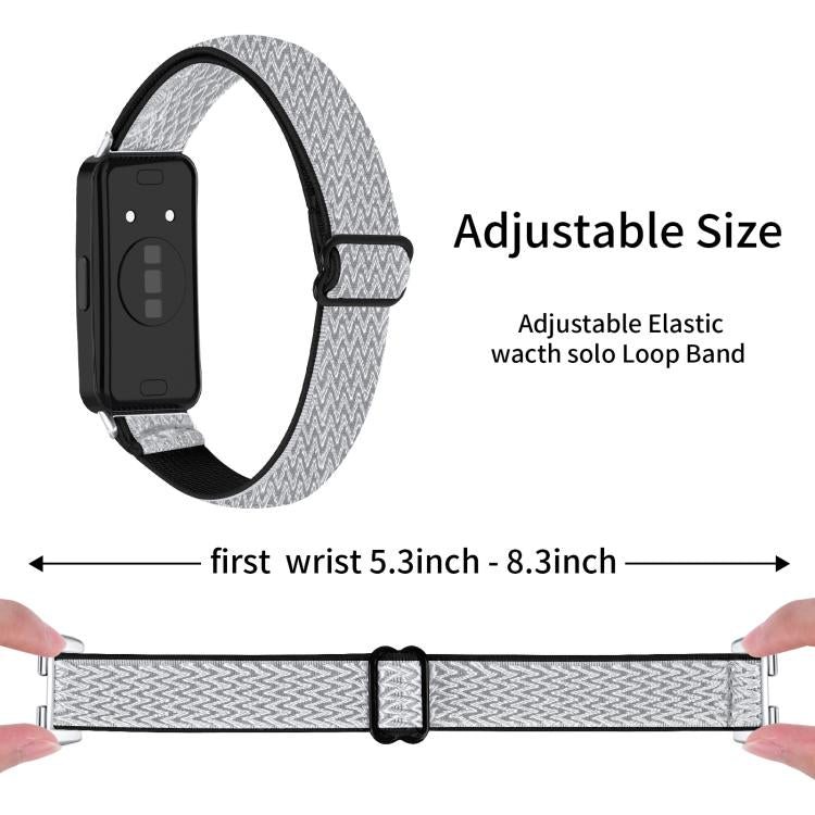 Buckle Wave Braided Nylon Watch Band, For Huawei Band 11 / Band 11 Pro