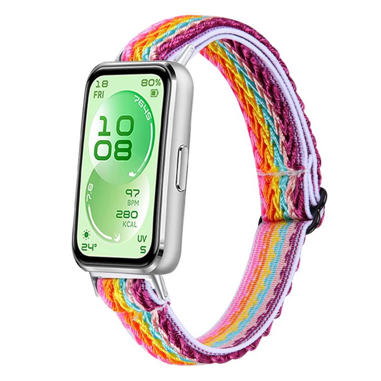 Buckle Wave Braided Nylon Watch Band, For Huawei Band 11 / Band 11 Pro