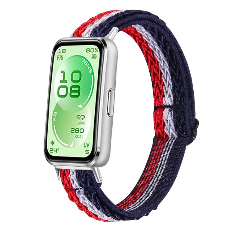 Buckle Wave Braided Nylon Watch Band, For Huawei Band 11 / Band 11 Pro