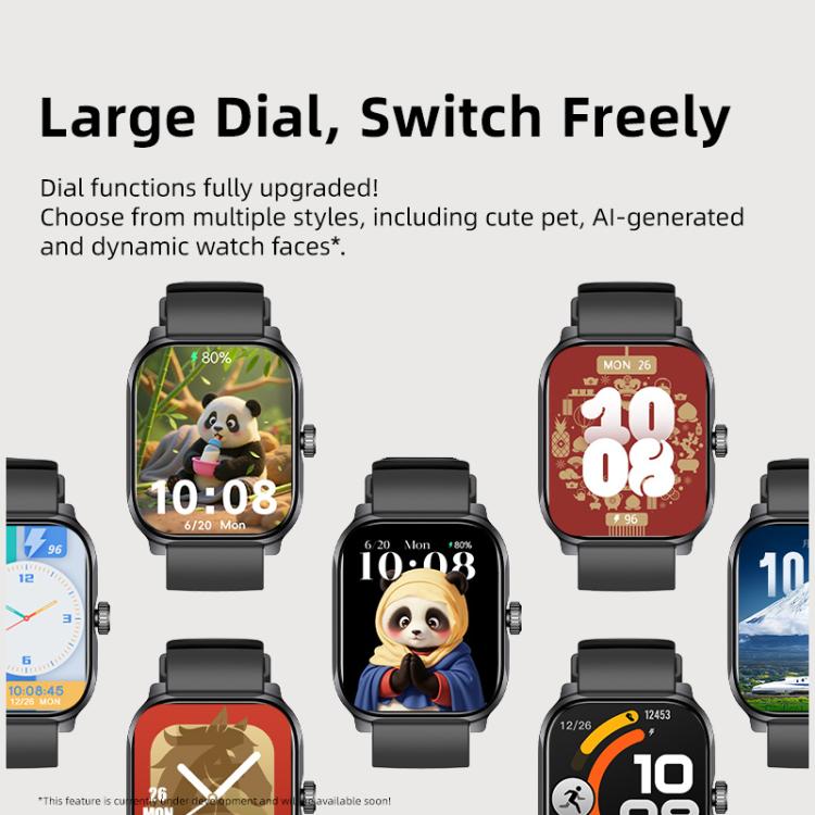 GS12 1.96 inch Ultra-HD Large Screen BT Calling Smart Watch, Support Health Monitoring