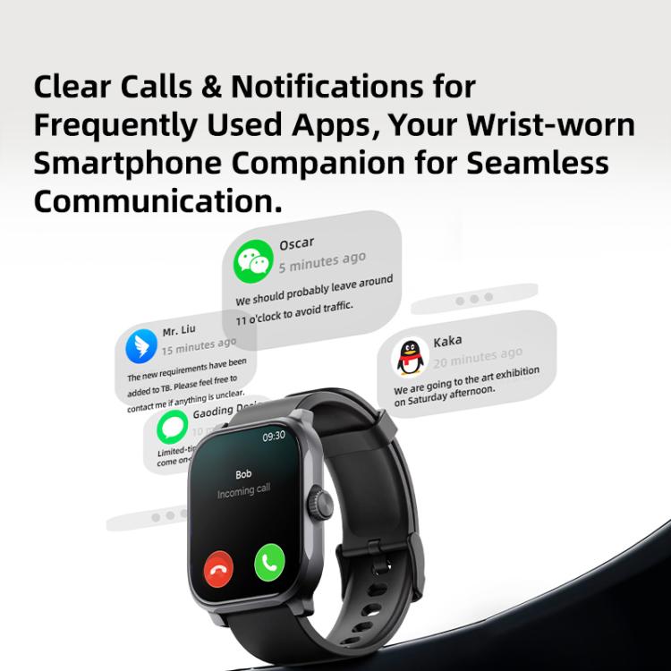 GS12 1.96 inch Ultra-HD Large Screen BT Calling Smart Watch, Support Health Monitoring