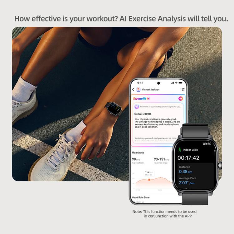 GS12 1.96 inch Ultra-HD Large Screen BT Calling Smart Watch, Support Health Monitoring