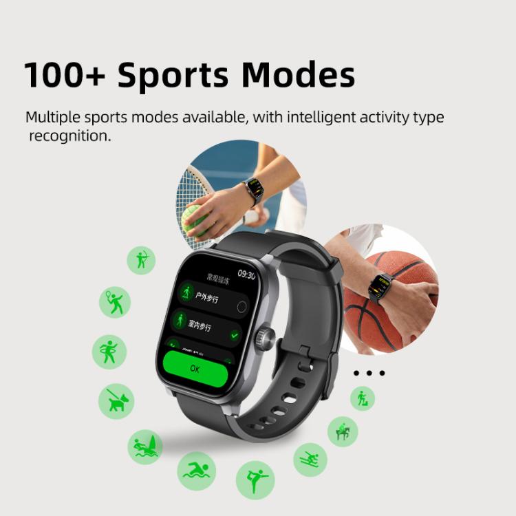 GS12 1.96 inch Ultra-HD Large Screen BT Calling Smart Watch, Support Health Monitoring
