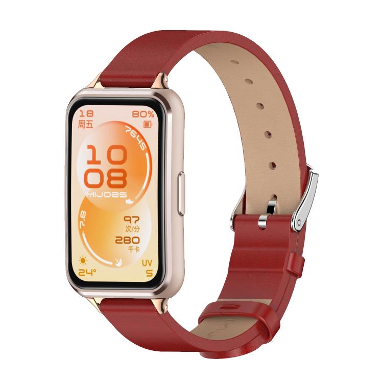 MIJOBS Microfiber Vegan Leather Watch Band, For Huawei Band 11 / Band 11 Pro