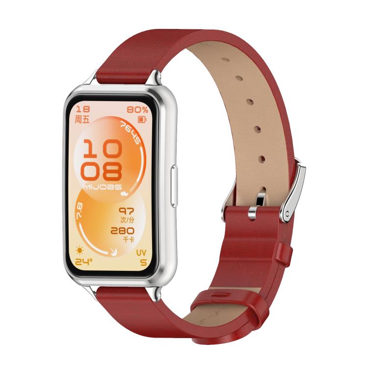MIJOBS Microfiber Vegan Leather Watch Band, For Huawei Band 11 / Band 11 Pro
