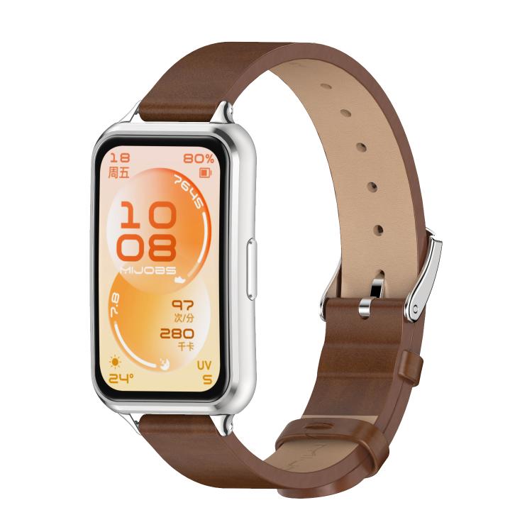 MIJOBS Microfiber Vegan Leather Watch Band, For Huawei Band 11 / Band 11 Pro