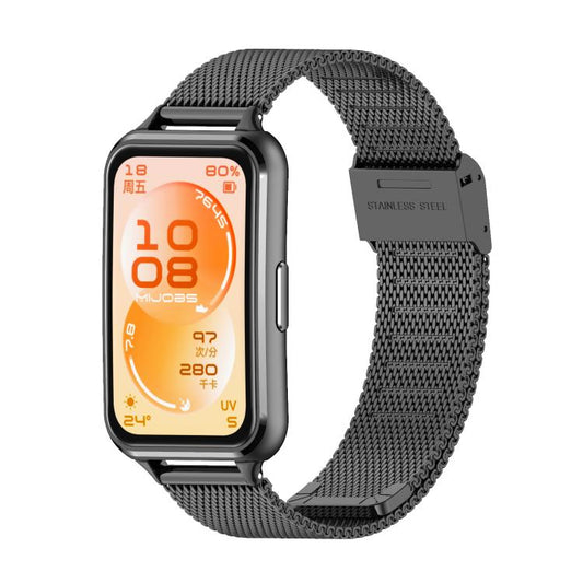 MIJOBS Milanese Buckle Stainless Steel Watch Band, For Huawei Band 11 / Band 11 Pro