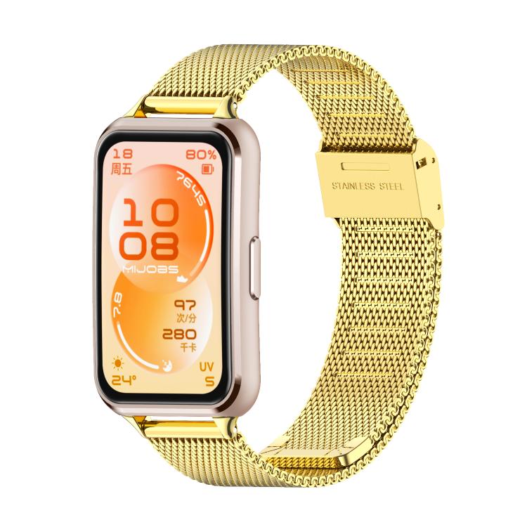 MIJOBS Milanese Buckle Stainless Steel Watch Band, For Huawei Band 11 / Band 11 Pro