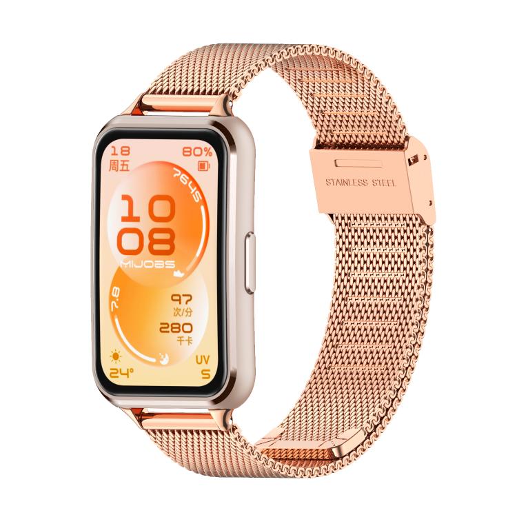 MIJOBS Milanese Buckle Stainless Steel Watch Band, For Huawei Band 11 / Band 11 Pro