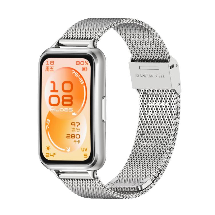 MIJOBS Milanese Buckle Stainless Steel Watch Band, For Huawei Band 11 / Band 11 Pro