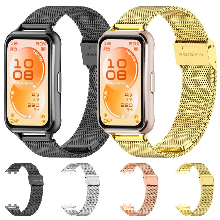 MIJOBS Milanese Buckle Stainless Steel Watch Band, For Huawei Band 11 / Band 11 Pro